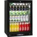 Rhino black glass door bar fridge 129L, side view