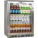 Rhino stainless heated glass bar fridge 129L, side view