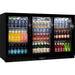Rhino sliding glass door bar fridge 330L, interior shelving