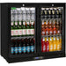 Rhino black glass door bar fridge 208L, front view