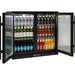 Rhino black glass door bar fridge 208L, angle view
