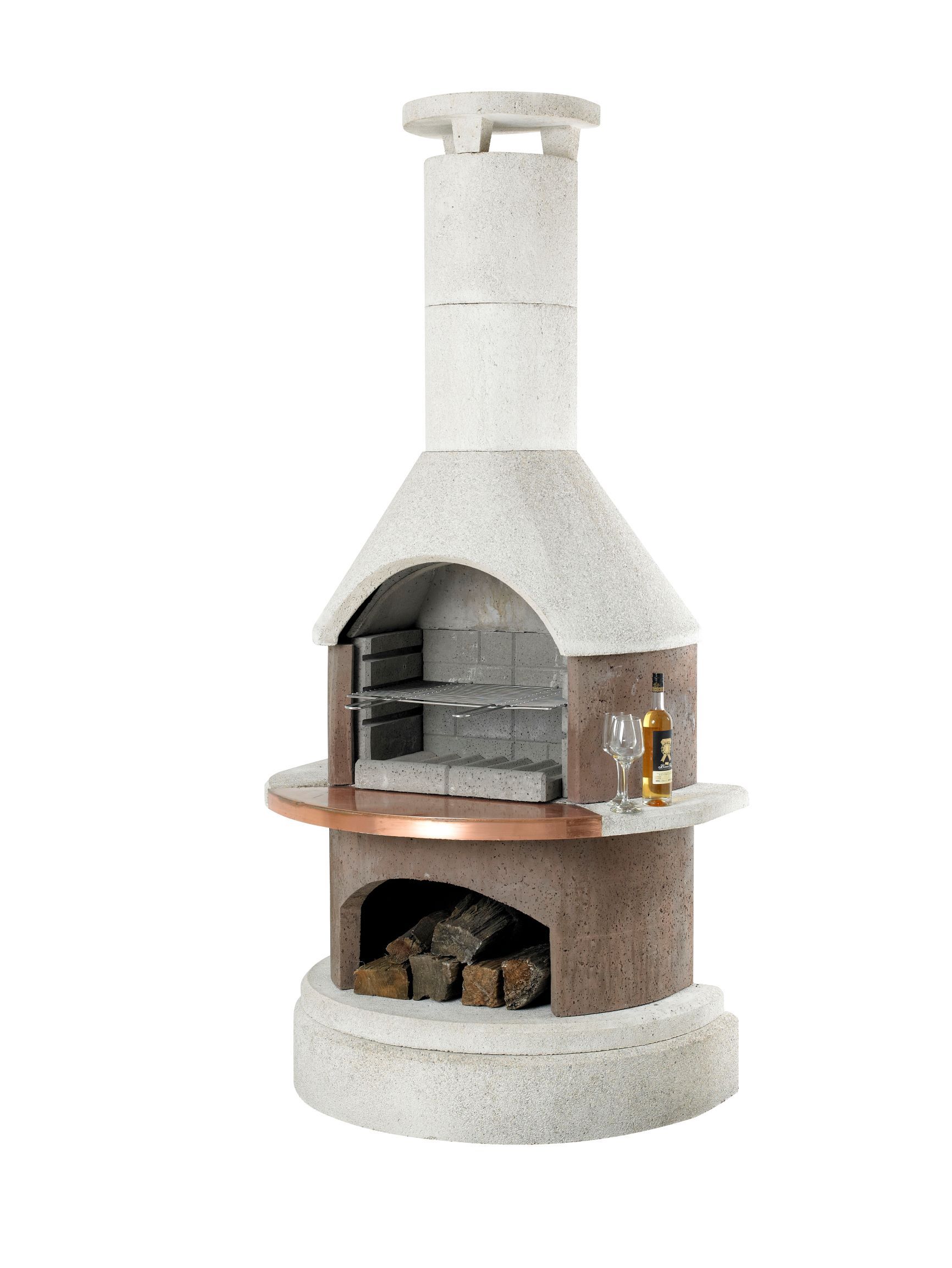 Buschbeck Rondo Outdoor Fireplace in Mocha, front studio shot on a plain background