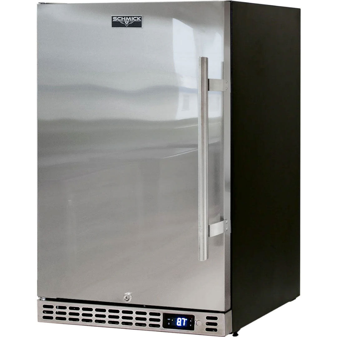 Schmick solid-door bar fridge 132 cans, front view