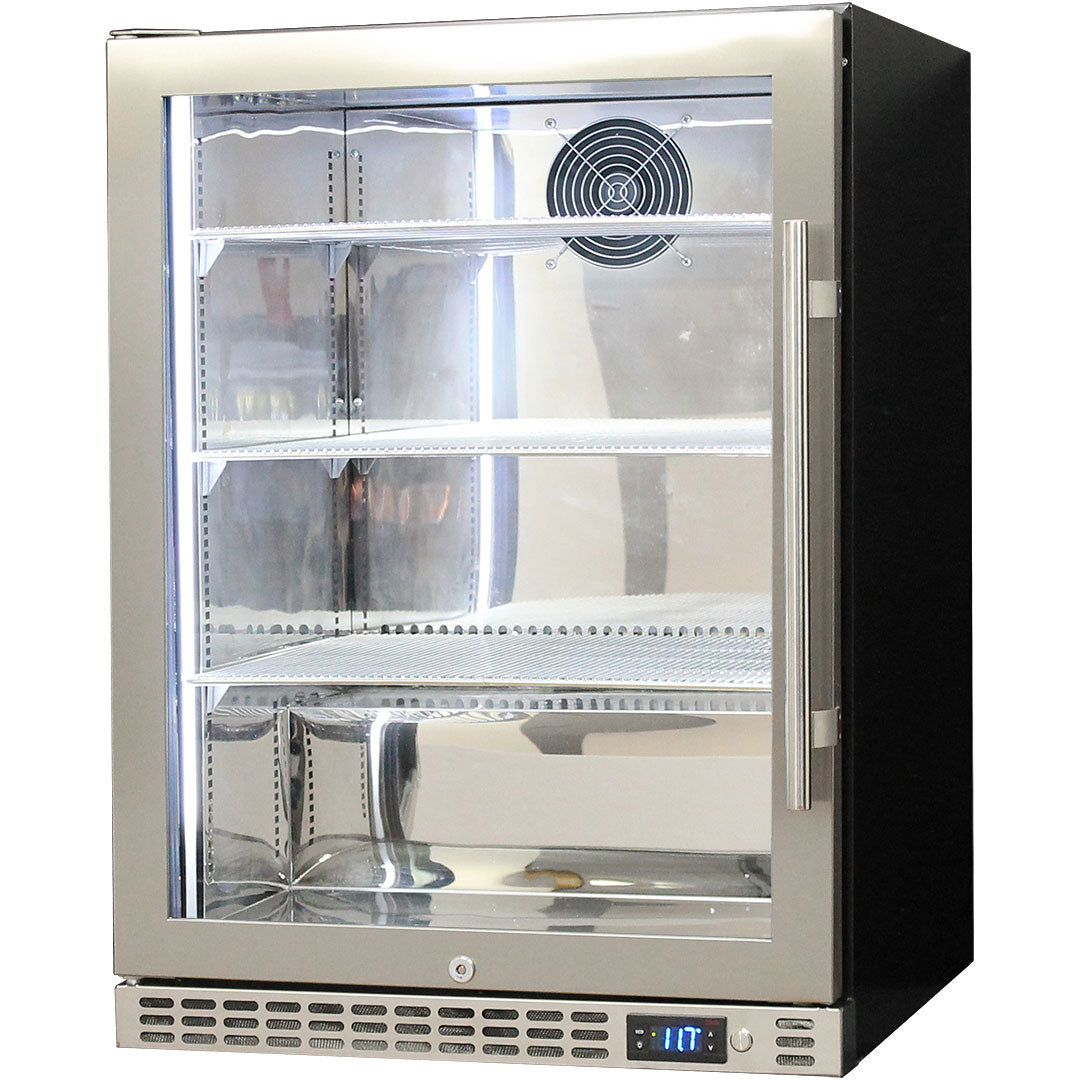 Schmick front-venting bar fridge, heated glass condensation control
