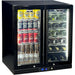 Schmick twin-zone bar fridge 215L, black grille, front view