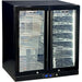 Schmick twin-zone bar fridge 215L, black grille, interior shelving