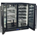 Schmick twin-zone bar fridge 215L, black grille, detail view