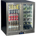 Schmick twin-zone bar fridge 215L, stainless grille, front view