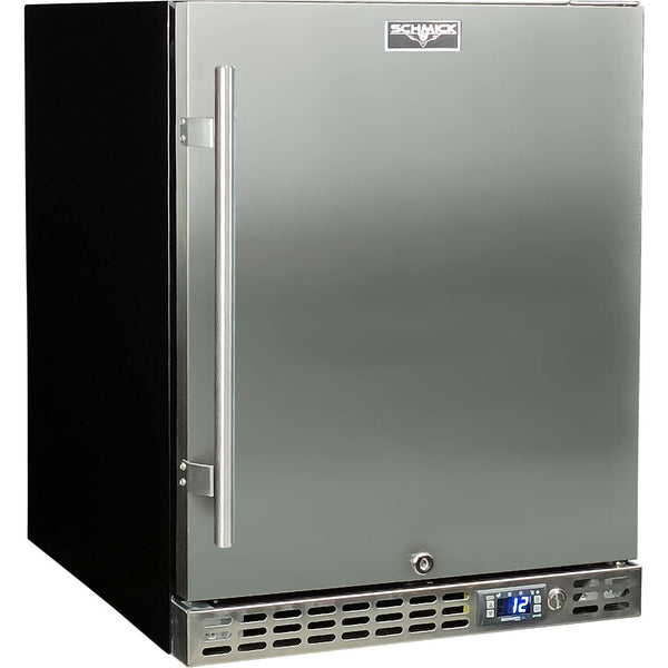 Schmick solid-door bar fridge, 96 cans, front view