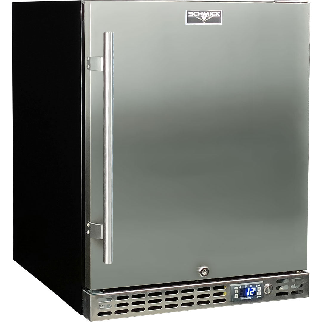 Schmick solid-door bar fridge, 96 cans, front view