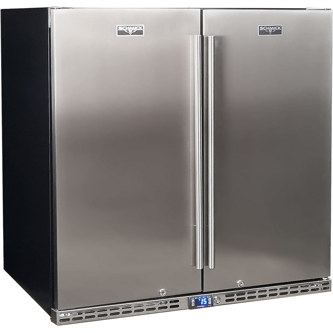Schmick twin-door solid door bar fridge 274L, front view