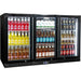 Schmick 3-door bar fridge, black finish, front view