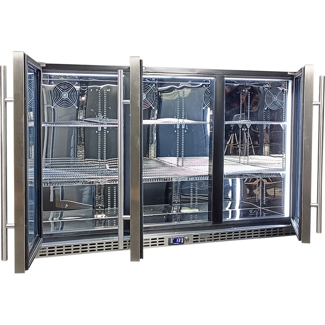 Schmick 3-door bar fridge, classy bar handles