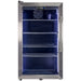 Schmick stainless triple glazed bar fridge 98 litre, side view