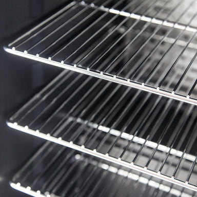 Schmick stainless triple glazed bar fridge 98 litre, interior shelving
