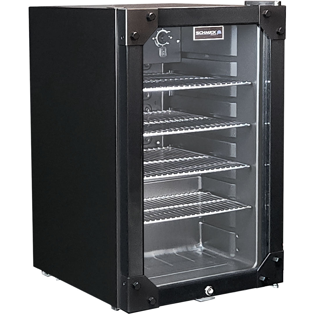 Schmick iron door design bar fridge 70L, angle view