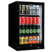 Schmick front-venting bar fridge 121 cans, black colour, front view