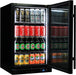 Schmick front-venting bar fridge, black colour, side view