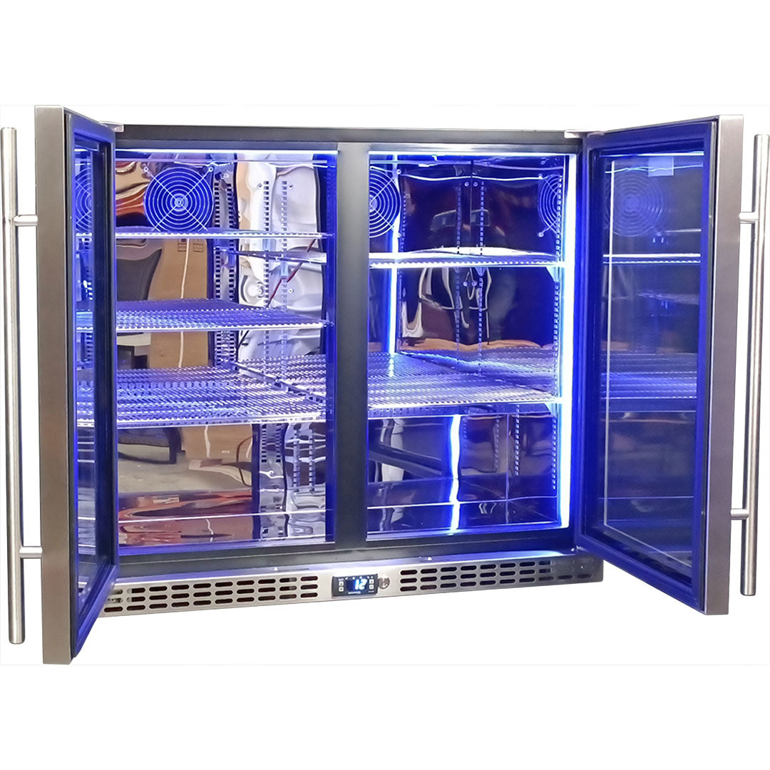 Schmick twin-door bar fridge, adjustable shelving