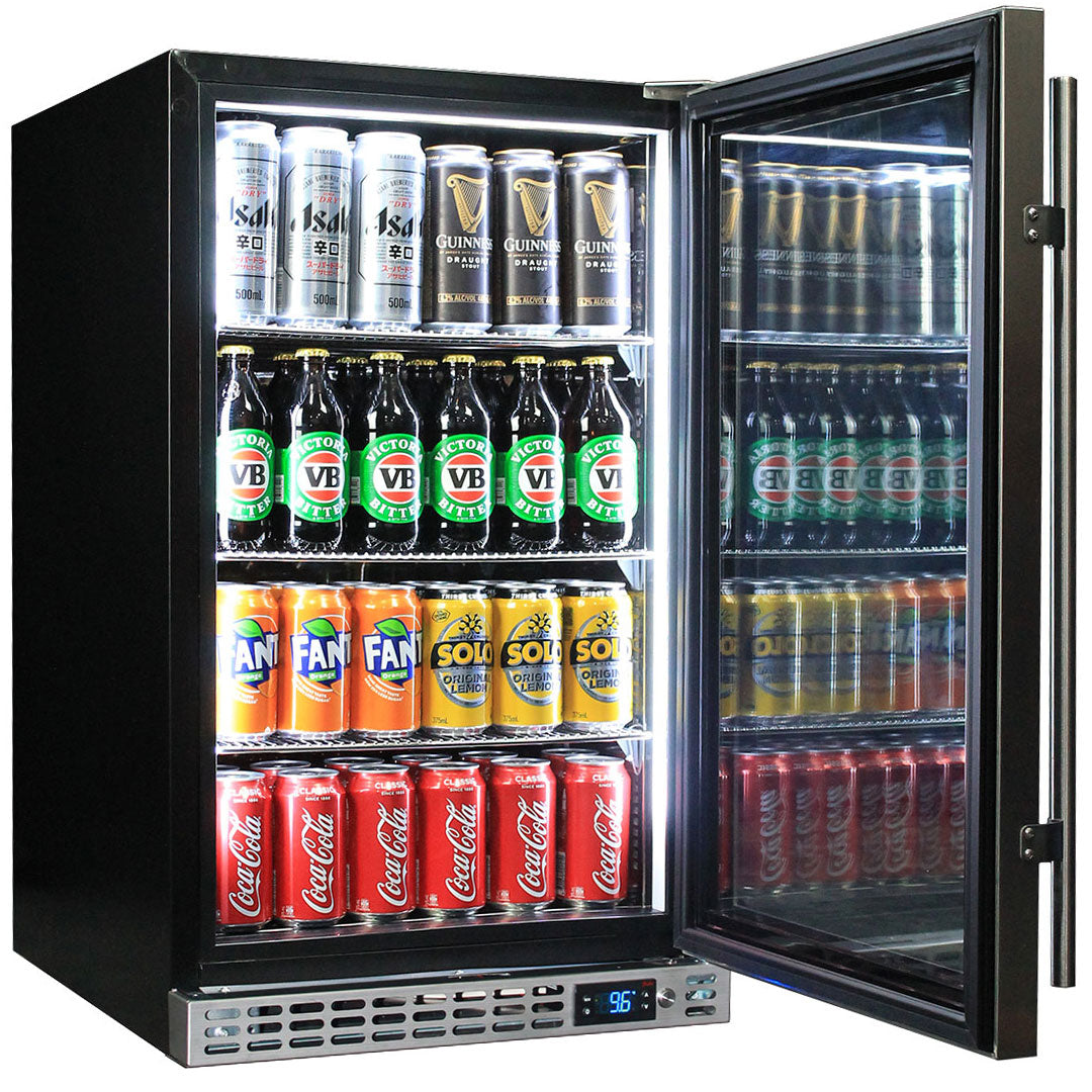 Schmick front-venting bar fridge, lockable heated glass door