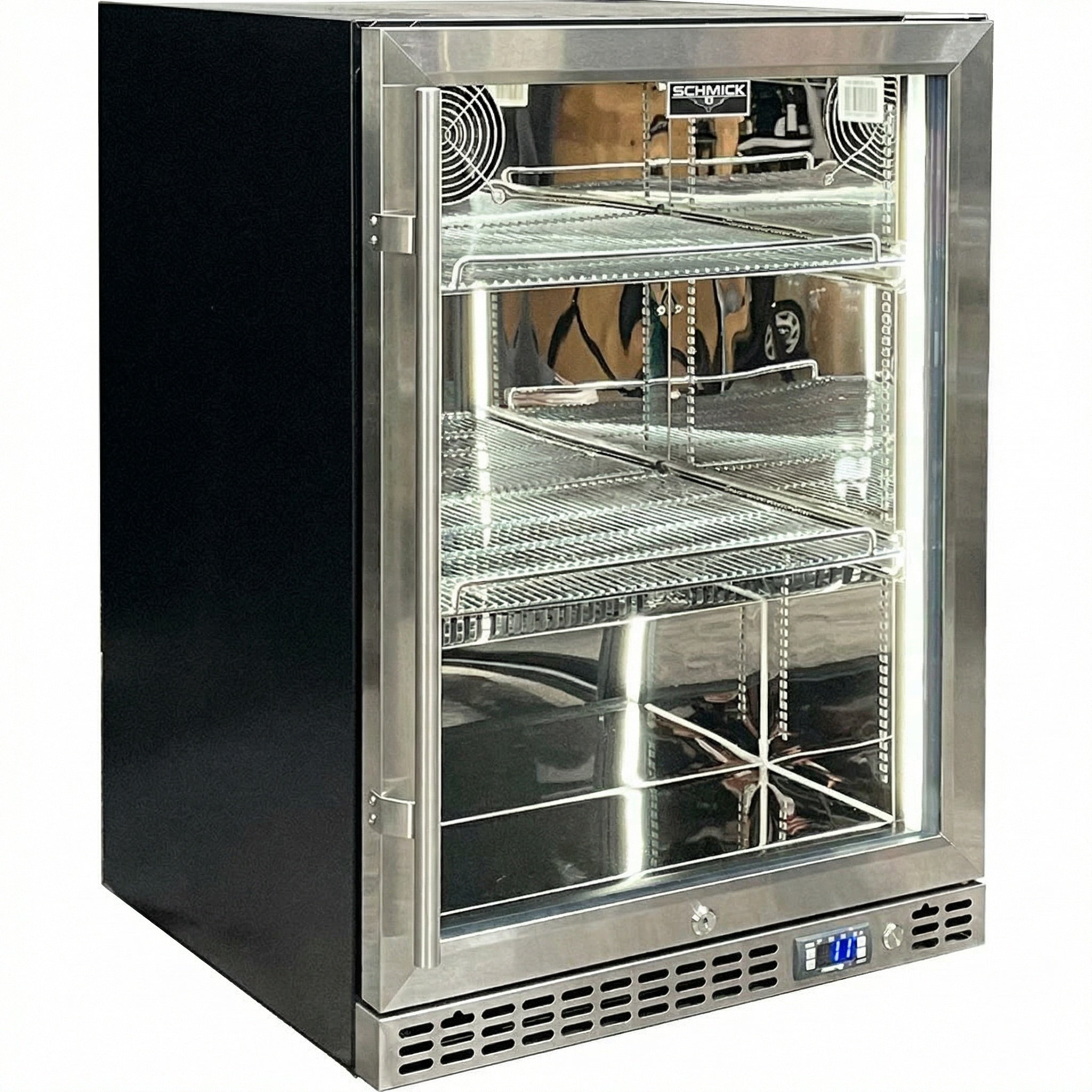 Schmick slide-out front-venting bar fridge, angle view