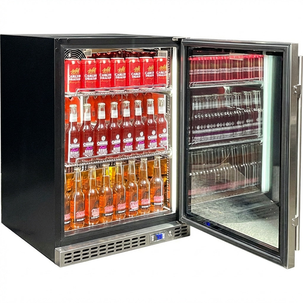 Schmick slide-out front-venting bar fridge, interior detail