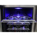 Schmick twin-zone bar fridge, patented sliding saddle wine shelves