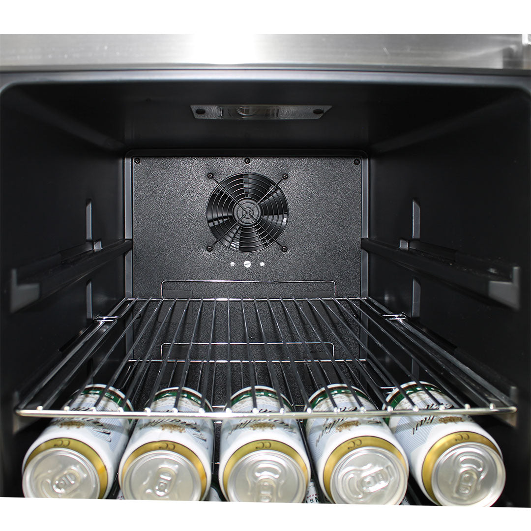 Schmick twin-zone bar fridge, Noctua quiet inner fans