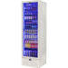 Schmick upright bar fridge 440L, white, side view
