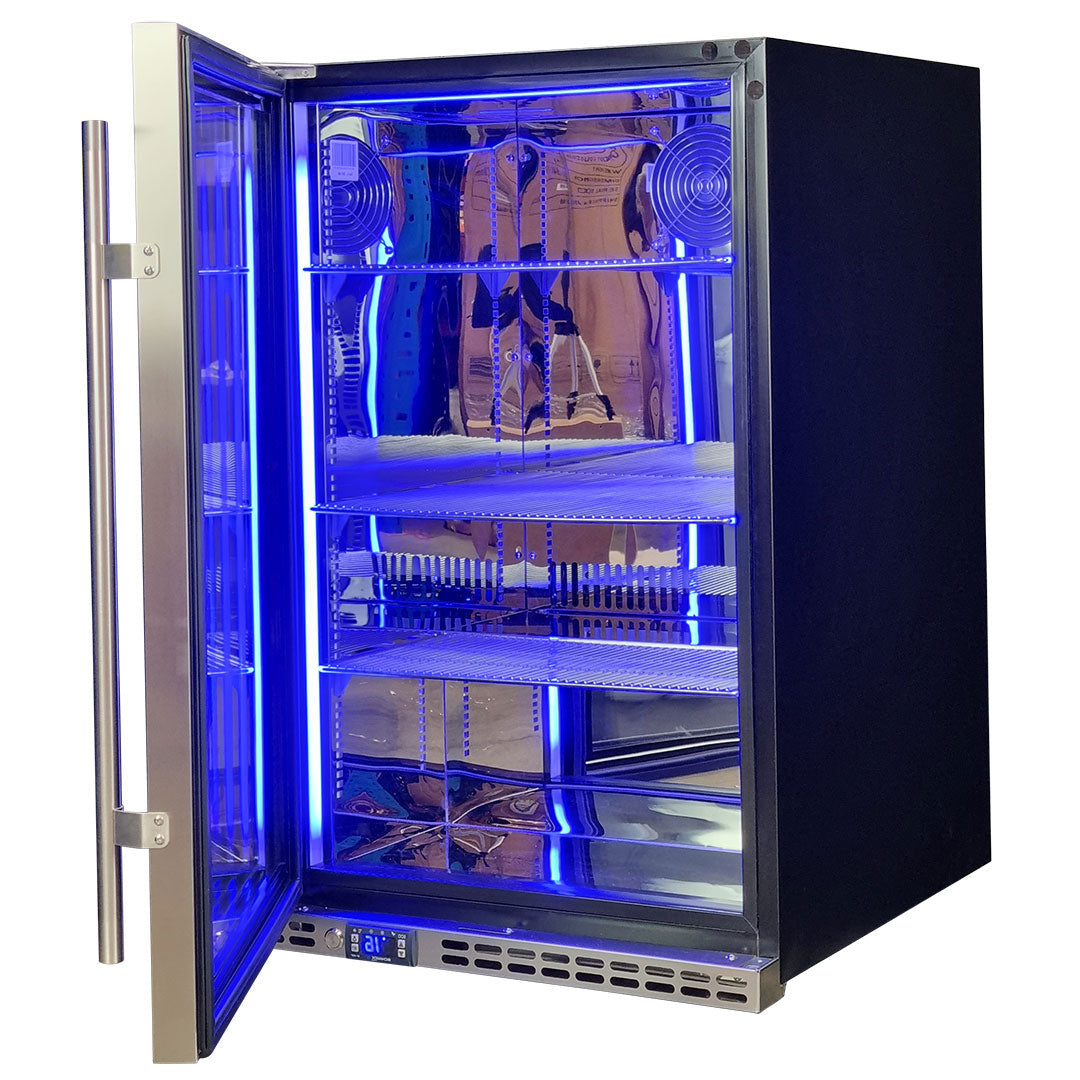 Schmick SK146-SD interior shelving holding 175 cans