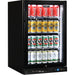 Schmick front-venting bar fridge 132 cans, black finish, front view