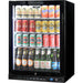 Schmick front-venting bar fridge 144 cans, black colour, left hinge, front view