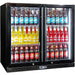 Schmick twin-door bar fridge, black finish, front view