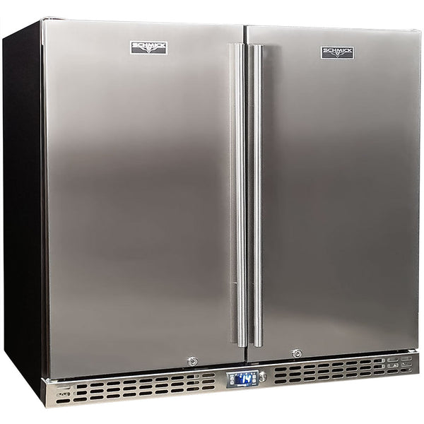 Schmick twin-door solid door bar fridge 257L, front view