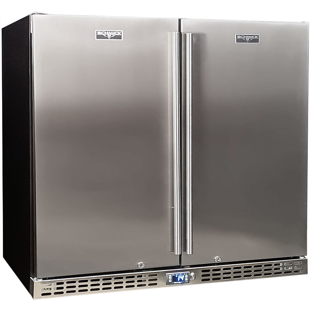 Schmick twin-door solid door bar fridge 257L, front view