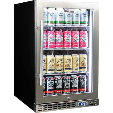 Schmick front-venting bar fridge 132 cans, stainless finish, front view