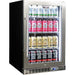 Schmick front-venting bar fridge 132 cans, stainless finish, front view