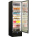 Schmick upright bar fridge 440L, black, interior shelving