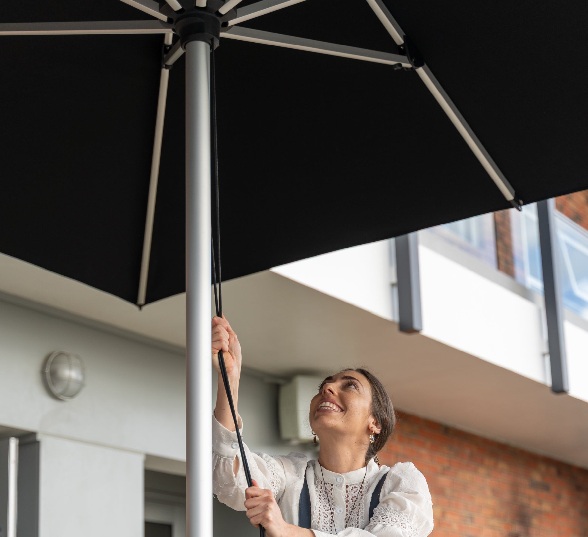 Shadowspec Oasis umbrella with concrete base