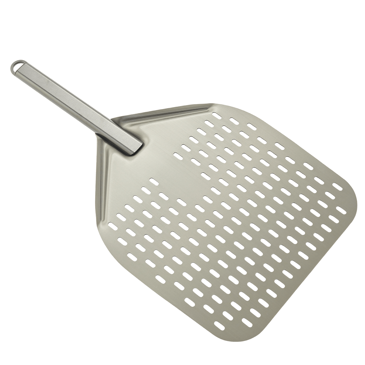Buschbeck short handle pizza peel seen at an angle