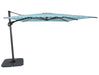 Solstice cantilever umbrella, 300cm Square, Gunmetal frame, Aqua Stripe canopy