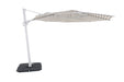 Solstice cantilever umbrella, 350cm Octagonal, White frame, Taupe Stripe canopy, flat