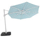 Solstice cantilever umbrella, 350cm Octagonal, White frame, Aqua Stripe canopy