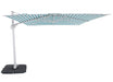 Solstice cantilever umbrella, 300cm Square, White frame, Aqua Stripe canopy