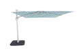 Solstice cantilever umbrella, 300cm Square, White frame, Aqua Stripe canopy, flat