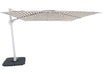 Solstice cantilever umbrella, 300cm Square, White frame, Taupe Stripe canopy