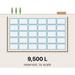 The 9,500 litre buried reservoir drawn to scale against the largest in the range