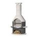 Buschbeck Rondo Outdoor Fireplace in Grey, front studio shot on a plain background
