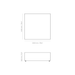 Technical dimensions diagram of the Blinde Design Bloc 40 square concrete coffee table showing 1000 mm width and depth with 340 mm height