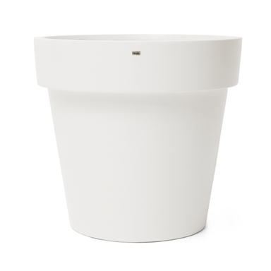 Blinde Design Classic 125 concrete planter in bone white finish with wide rim and tapered modern design